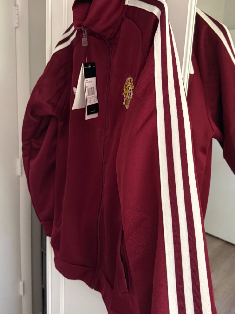 NWT adidas Spain Track Jacket Burgundy Red Full Zip Soccer España Youth M - Picture 4 of 4